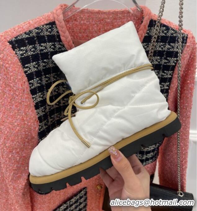 Luxurious Louis Vuitton Pillow Comfort Down Ankle Boot White 101089