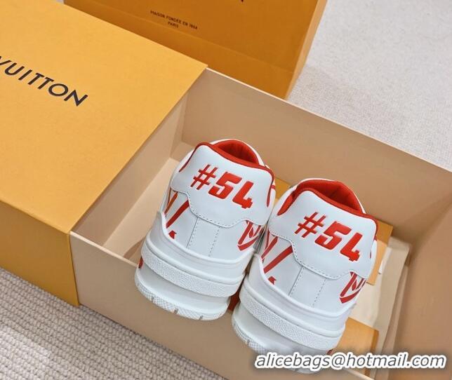 Hot Style Louis Vuitton LV Print Trainer Sneakers White/Red 101093