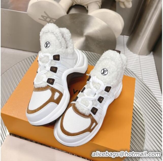 Perfect Louis Vuitton Archlight Sneakers with Shearling White/Brown 101442