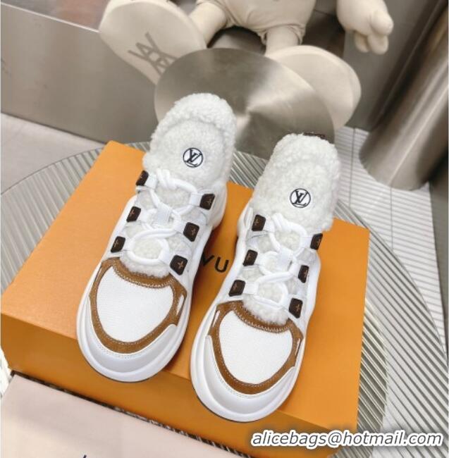 Perfect Louis Vuitton Archlight Sneakers with Shearling White/Brown 101442