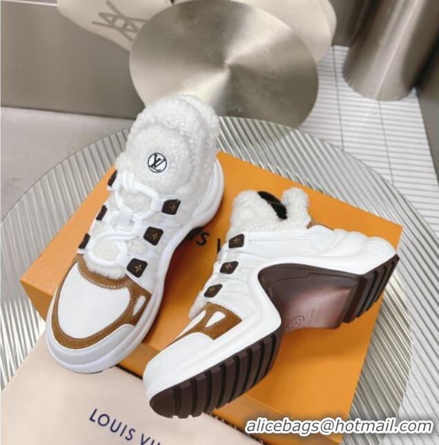 Perfect Louis Vuitton Archlight Sneakers with Shearling White/Brown 101442