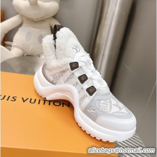 Sumptuous Louis Vuitton Since 1854 Archlight Sneakers with Shearling Grey 101443