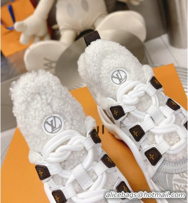 Sumptuous Louis Vuitton Since 1854 Archlight Sneakers with Shearling Grey 101443