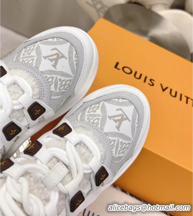 Sumptuous Louis Vuitton Since 1854 Archlight Sneakers with Shearling Grey 101443