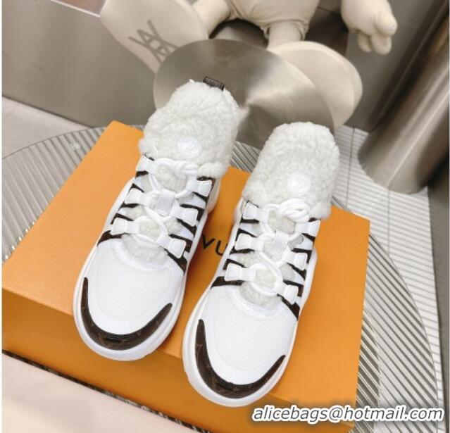 Shop Duplicate Louis Vuitton Archlight Sneakers with Shearling White/Monogram 101444