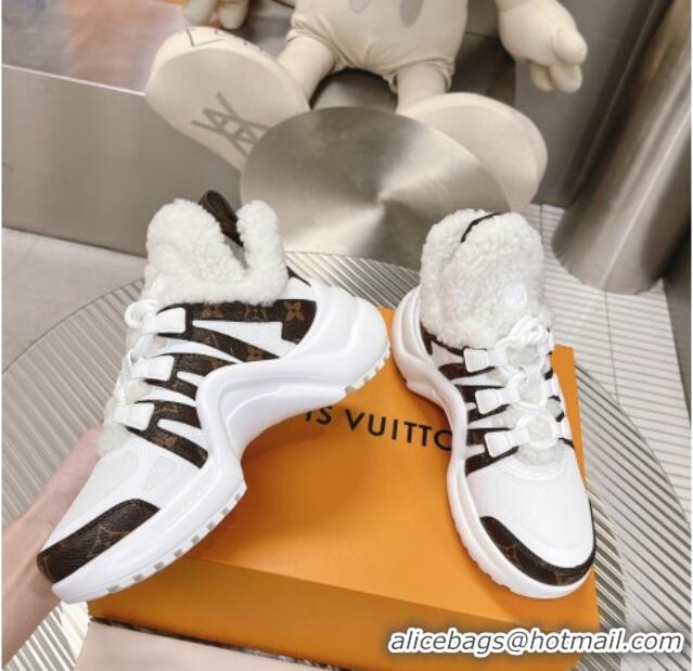 Shop Duplicate Louis Vuitton Archlight Sneakers with Shearling White/Monogram 101444