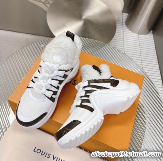 Shop Duplicate Louis Vuitton Archlight Sneakers with Shearling White/Monogram 101444