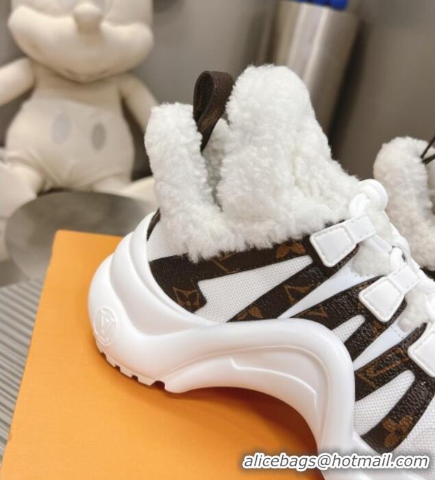 Shop Duplicate Louis Vuitton Archlight Sneakers with Shearling White/Monogram 101444