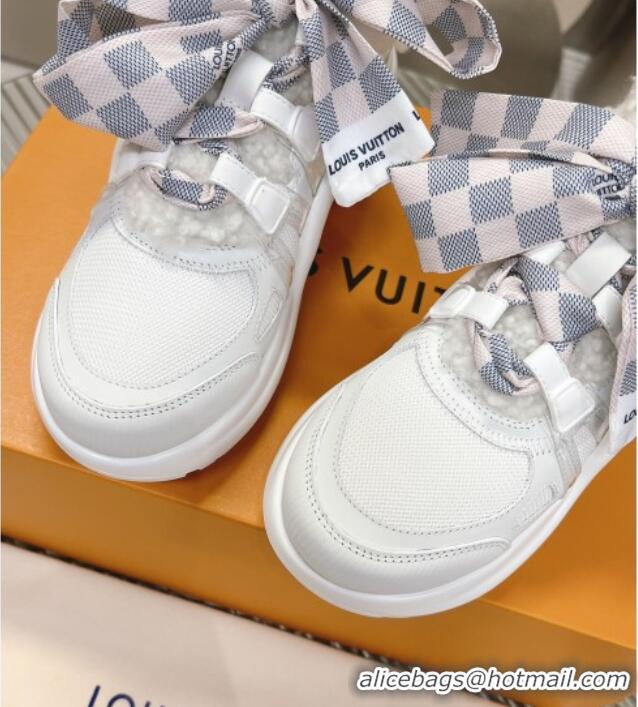 Hot Style Louis Vuitton Archlight Sneakers with Shearling and Bow White 101446