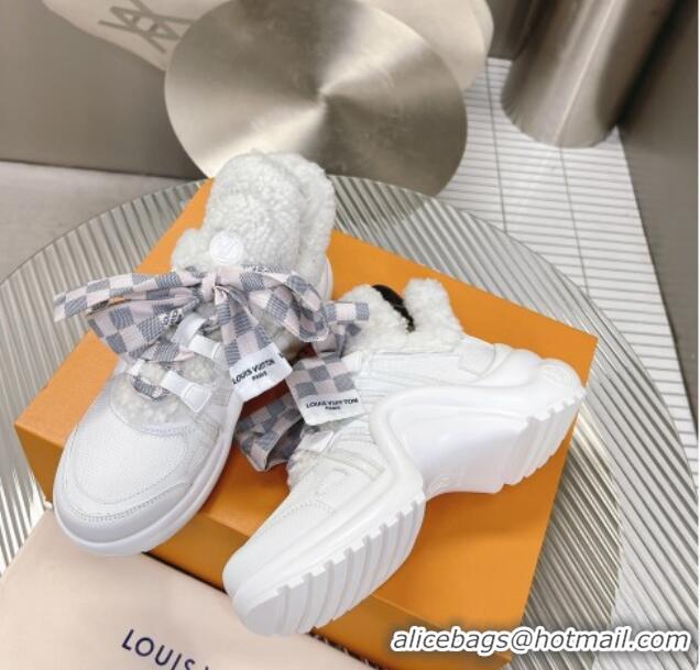 Hot Style Louis Vuitton Archlight Sneakers with Shearling and Bow White 101446