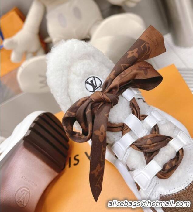 Luxury Discount Louis Vuitton Archlight Sneakers with Shearling and Bow Brown 101447