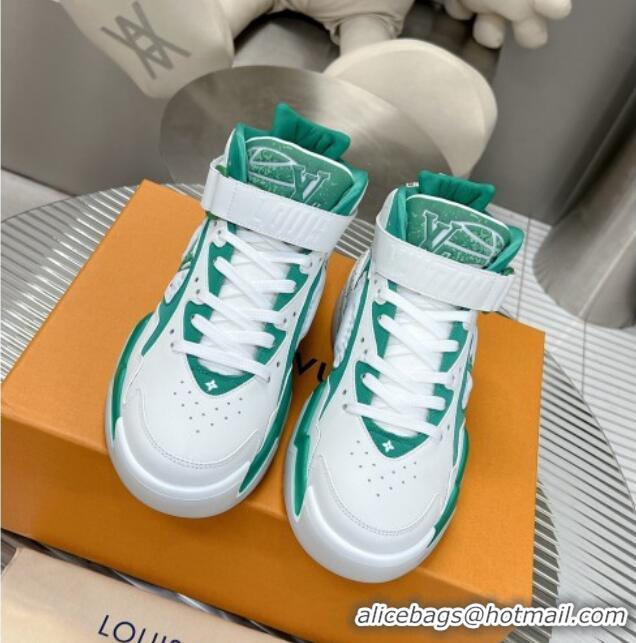 Purchase Louis Vuitton LV Trainer 2 Leather Sneakers Green 101449