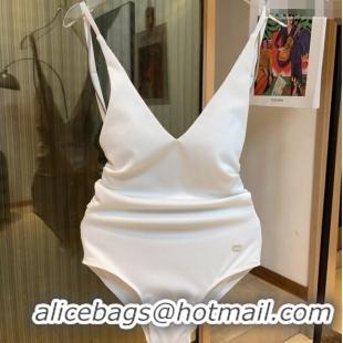 Famous Brand Dior V Swimwear with Bow 0408 White 2023