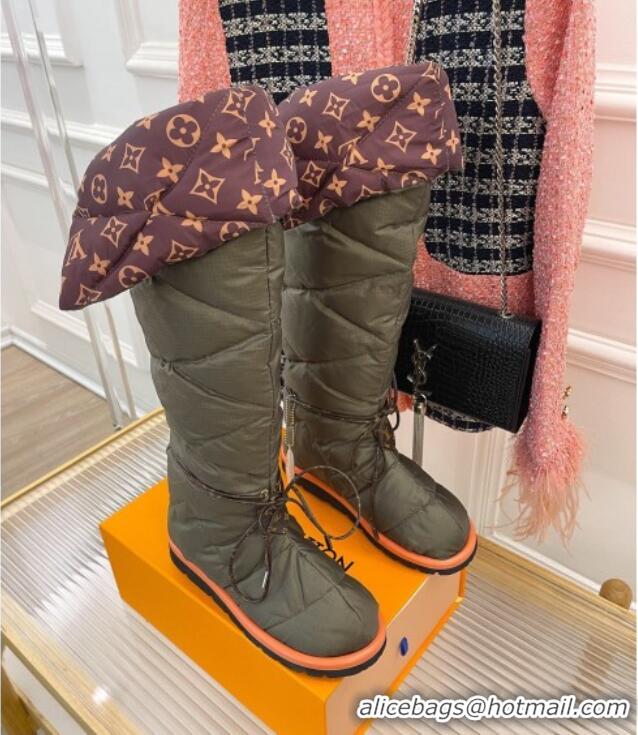 Unique Style Louis Vuitton Pillow Comfort Down High Boot Green 101453