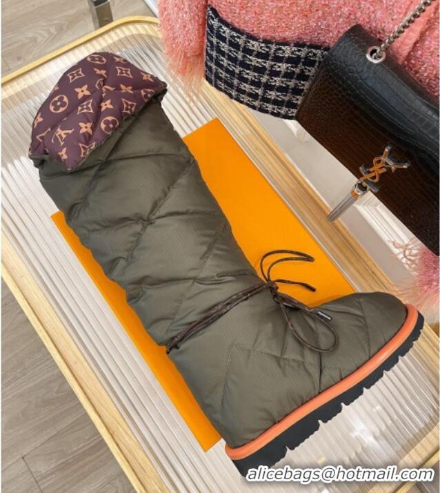 Unique Style Louis Vuitton Pillow Comfort Down High Boot Green 101453