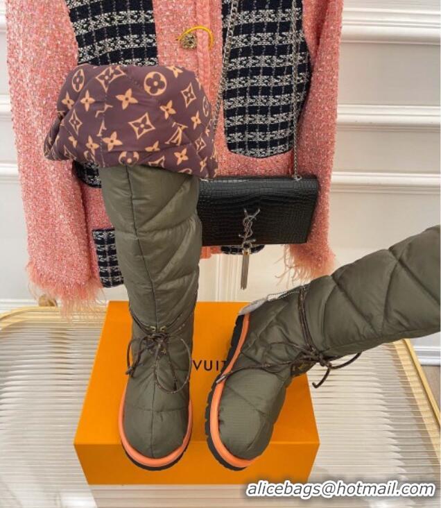 Unique Style Louis Vuitton Pillow Comfort Down High Boot Green 101453