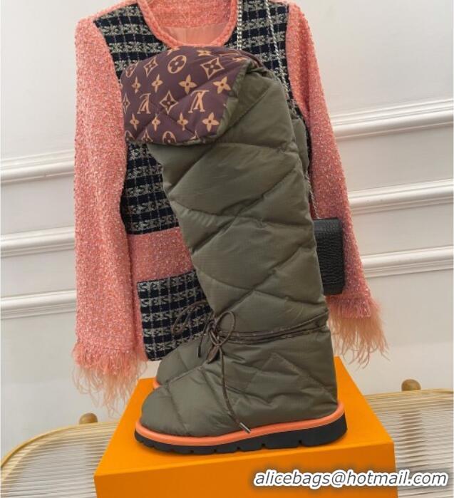 Unique Style Louis Vuitton Pillow Comfort Down High Boot Green 101453