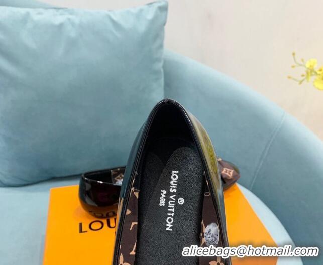 Sophisticated Louis Vuitton Popi Flat Ballerinas in Patent Leather Black 110233