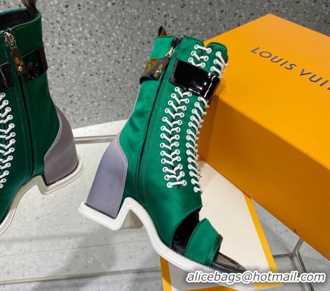 Duplicate Louis Vuitton Moonlight Satin Half Boots Green 110243