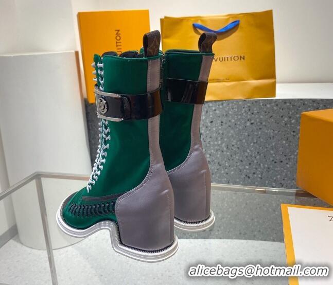 Duplicate Louis Vuitton Moonlight Satin Half Boots Green 110243