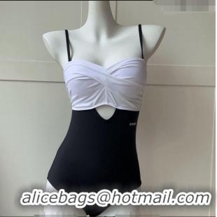 Low Cost Chanel Swimwear 040801 Black/White 2023