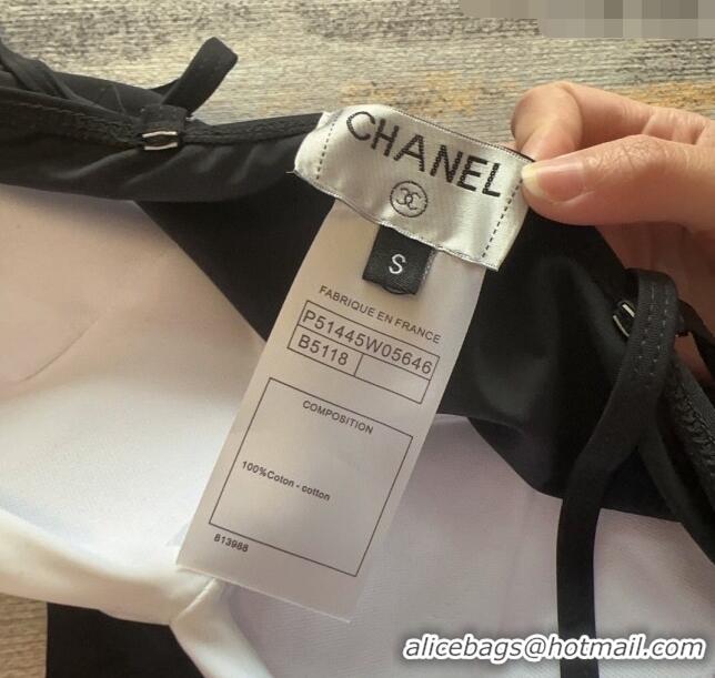 Low Cost Chanel Swimwear 040801 Black/White 2023