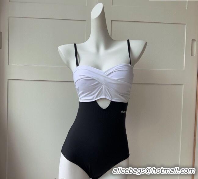 Low Cost Chanel Swimwear 040801 Black/White 2023