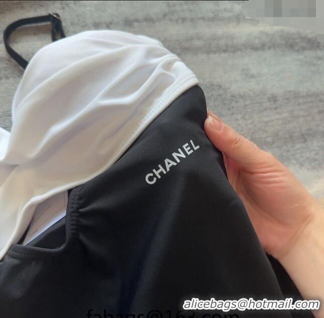 Low Cost Chanel Swimwear 040801 Black/White 2023