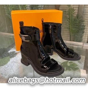 Good Product Louis Vuitton Moonlight Ankle Boots in Patent Leather 1AA1YM Black 108051