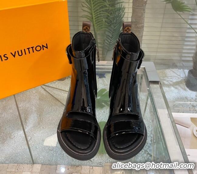 Good Product Louis Vuitton Moonlight Ankle Boots in Patent Leather 1AA1YM Black 108051