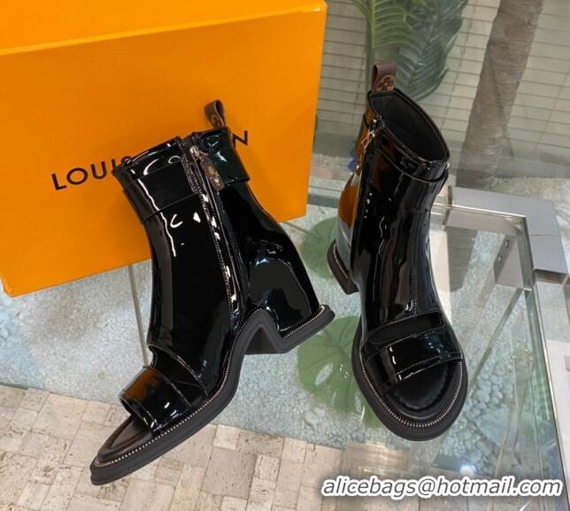 Good Product Louis Vuitton Moonlight Ankle Boots in Patent Leather 1AA1YM Black 108051