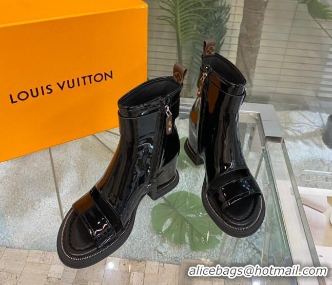 Good Product Louis Vuitton Moonlight Ankle Boots in Patent Leather 1AA1YM Black 108051