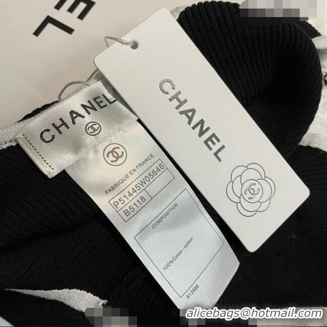 Fashion Luxury Chanel Knit Swimwear with Zip 0408 Black 2023