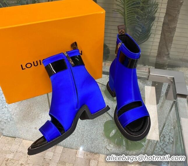 Fashion Louis Vuitton Moonlight Ankle Boots in Satin 1AA0KH Blue 1108053