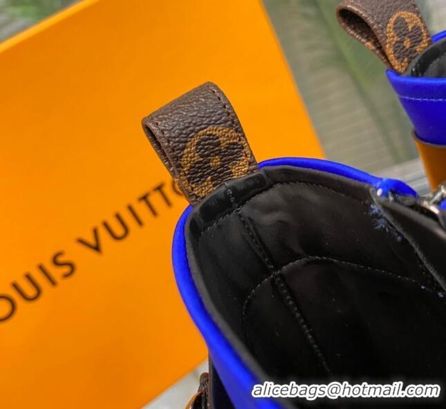 Fashion Louis Vuitton Moonlight Ankle Boots in Satin 1AA0KH Blue 1108053