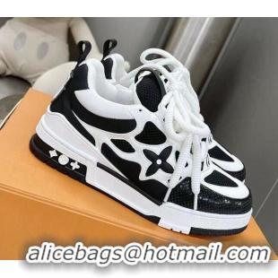 Discount Louis Vuitton Trainer Sneakers in Leather and Mesh White/Black 113045