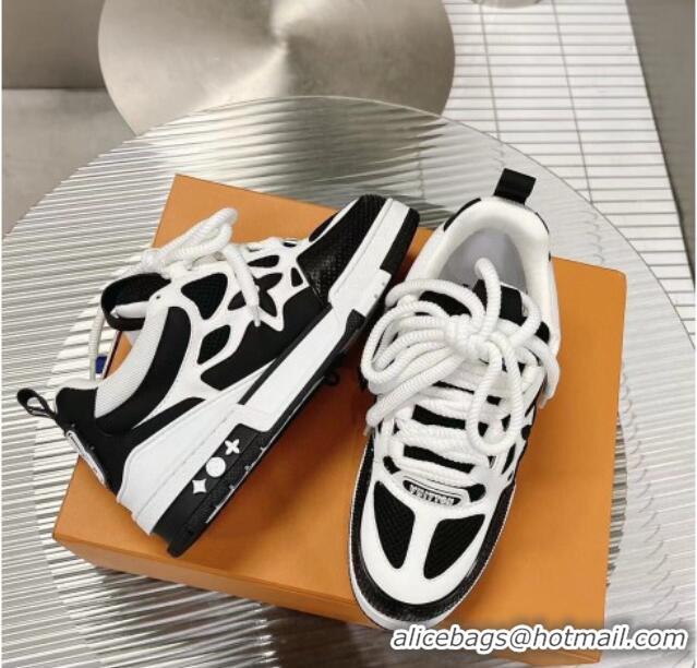 Discount Louis Vuitton Trainer Sneakers in Leather and Mesh White/Black 113045