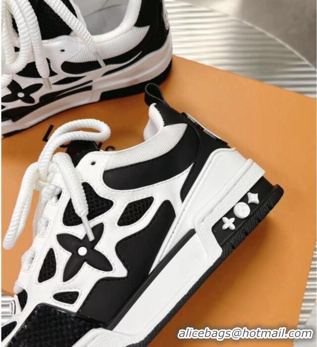 Discount Louis Vuitton Trainer Sneakers in Leather and Mesh White/Black 113045