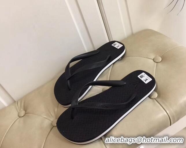 Good Quality Louis Vuitton Men's Flat Thong Sandals Black 220135