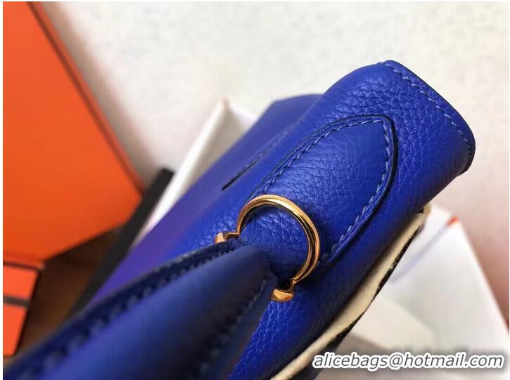 Top Quality Hermes Kelly 25cm Shoulder Bags Togo KL2755 Electrooptic blue&gold