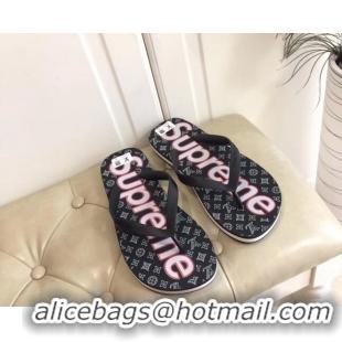 Low Price Louis Vuitton Supreme Men's Flat Thong Sandals 220146