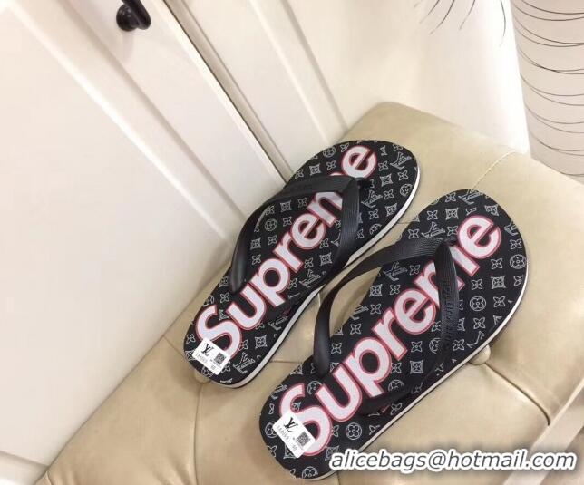 Low Price Louis Vuitton Supreme Men's Flat Thong Sandals 220146