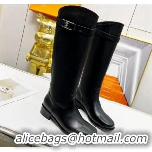 Discount Louis Vuitton Westside Calf Leather High Boots Black 220149