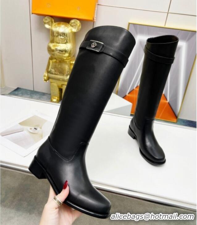 Discount Louis Vuitton Westside Calf Leather High Boots Black 220149