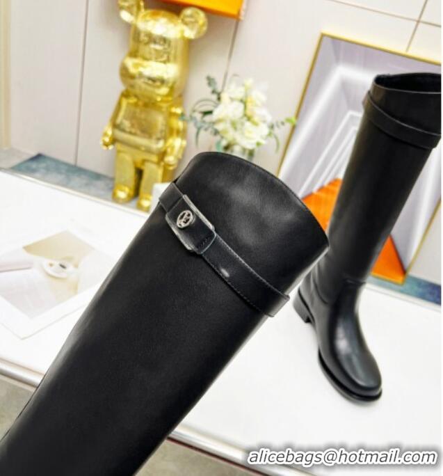 Discount Louis Vuitton Westside Calf Leather High Boots Black 220149