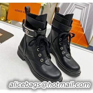 Sumptuous Louis Vuitton Metropolis Lace-up Ankle Boots in Black Calf Leather 220153