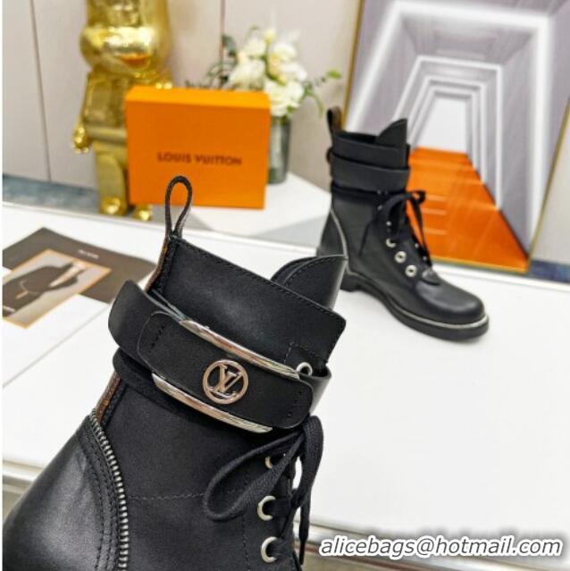 Sumptuous Louis Vuitton Metropolis Lace-up Ankle Boots in Black Calf Leather 220153