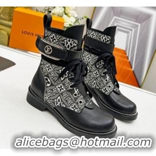 Good Quality Louis Vuitton Since 1854 Metropolis Lace-up Ankle Boots Black Leather 220154