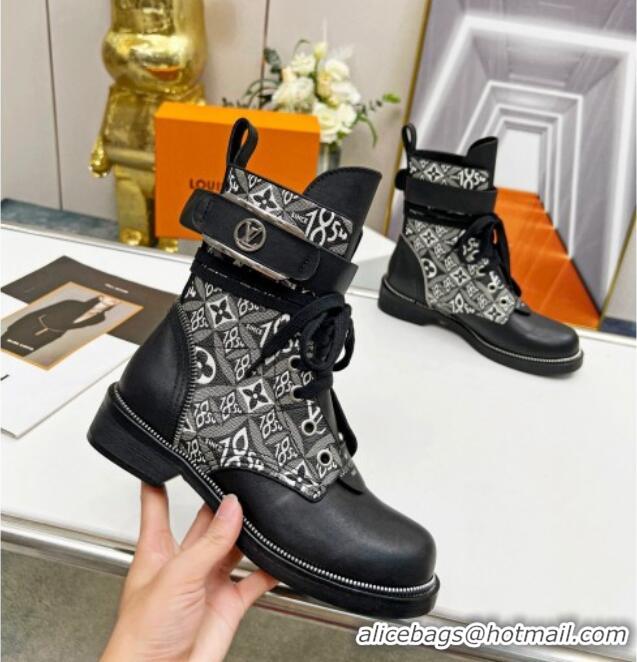 Good Quality Louis Vuitton Since 1854 Metropolis Lace-up Ankle Boots Black Leather 220154