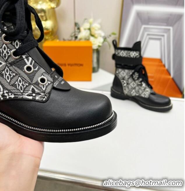 Good Quality Louis Vuitton Since 1854 Metropolis Lace-up Ankle Boots Black Leather 220154